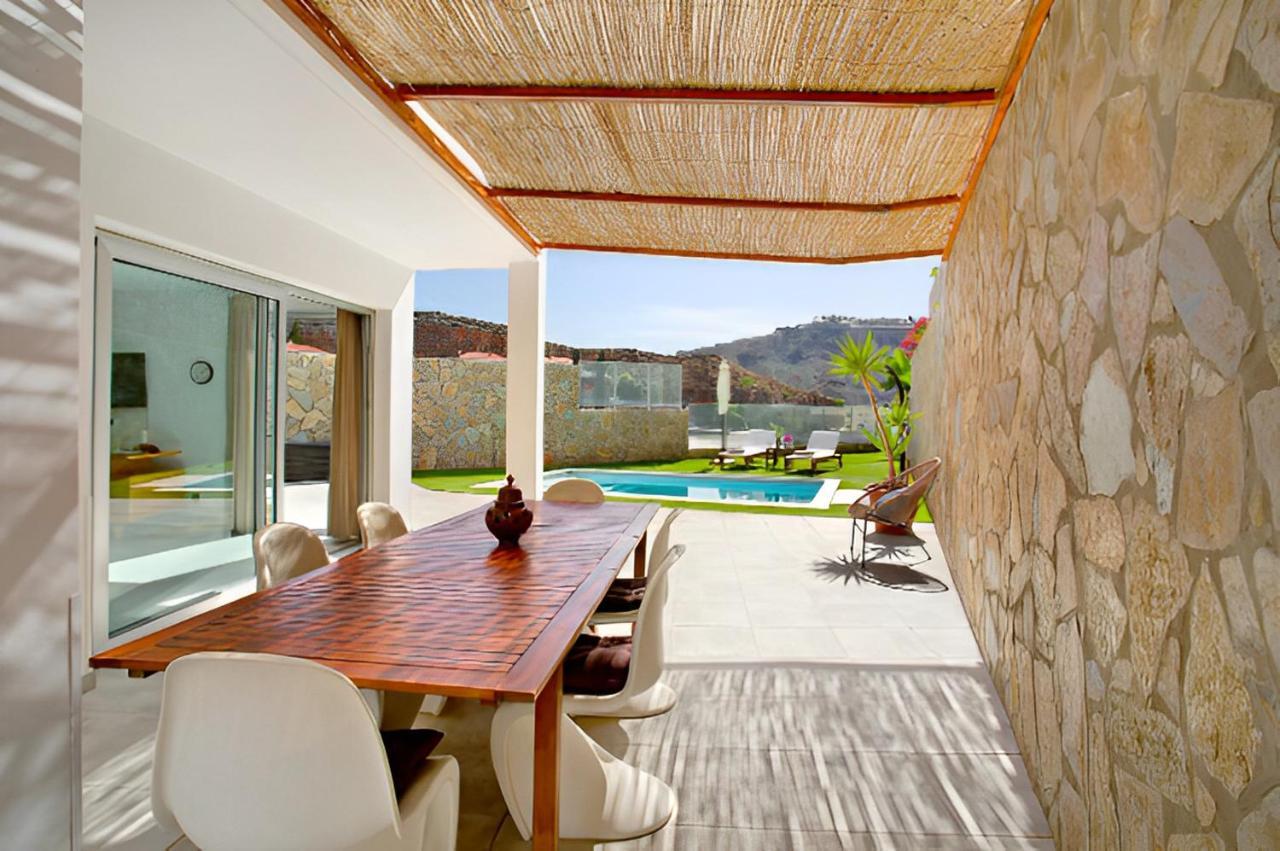 Dream Villa With Heated Pool, Rooftop & Ocean Views Mogán المظهر الخارجي الصورة