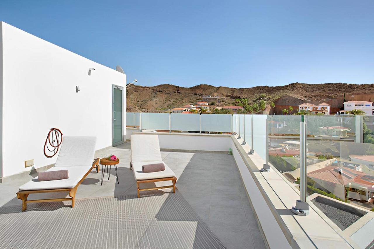 Dream Villa With Heated Pool, Rooftop & Ocean Views Mogán المظهر الخارجي الصورة