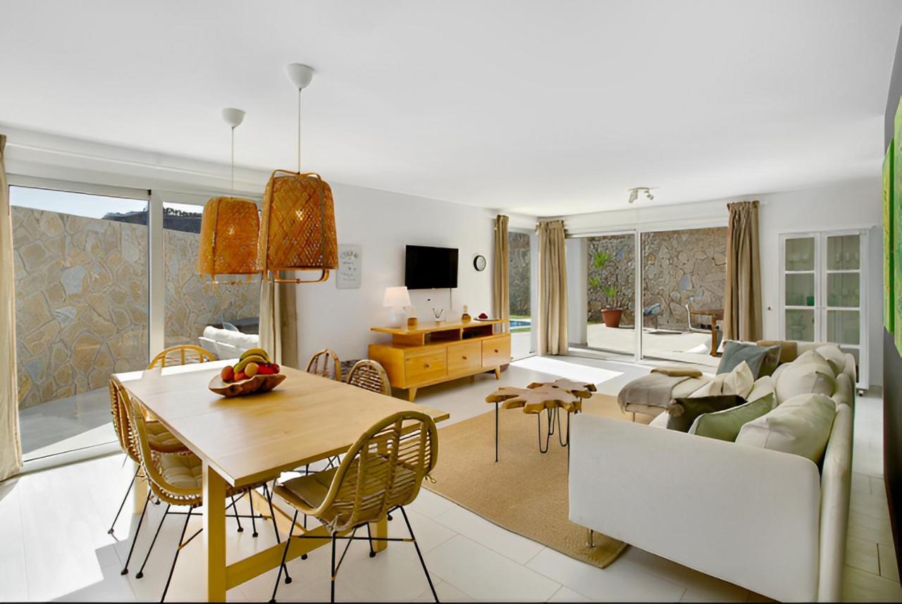 Dream Villa With Heated Pool, Rooftop & Ocean Views Mogán المظهر الخارجي الصورة
